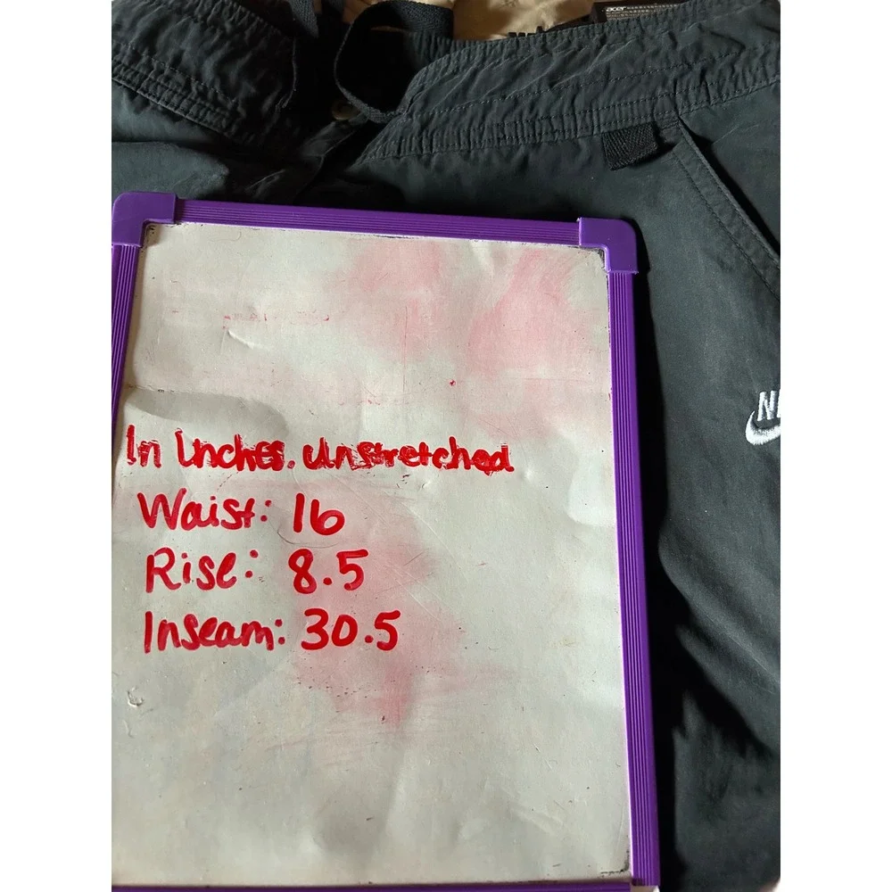 Nike Womens Black Cargo Pants S Straight Leg Utility Pockets Drawstring Waist
